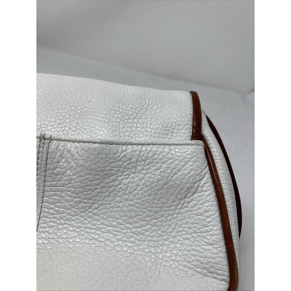 Etienne Aigner Crossbody Bag Purse White Brown Leather Pebbled Vintage - Picture 14 of 16
